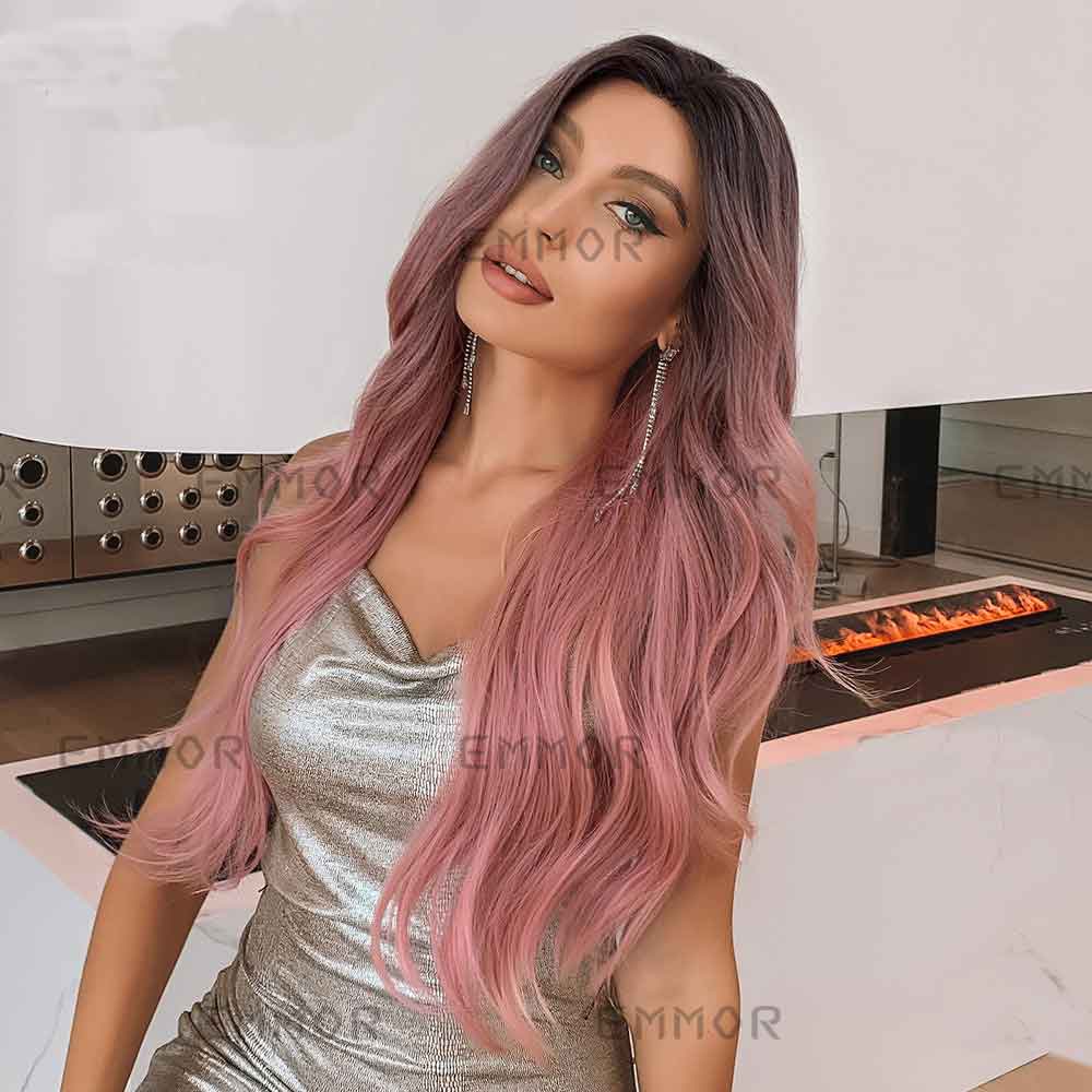 Pink highlights wave wig2