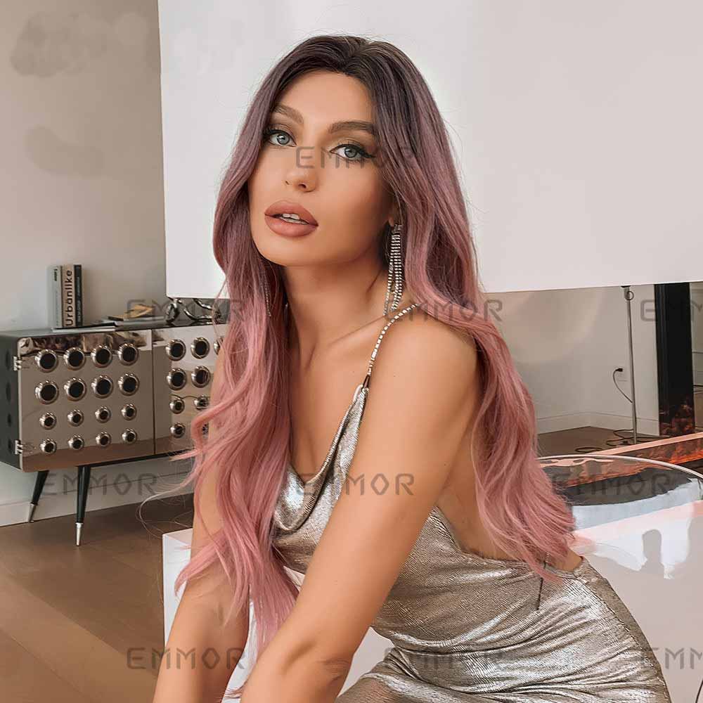 Pink highlights wave wig2
