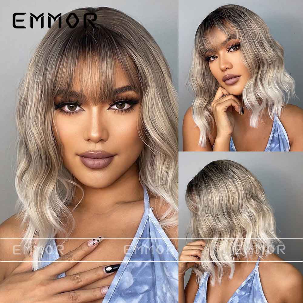 Grey highlights wave bob front side