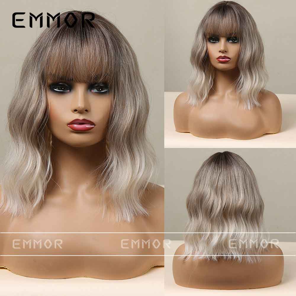 Grey highlights wave bob front side