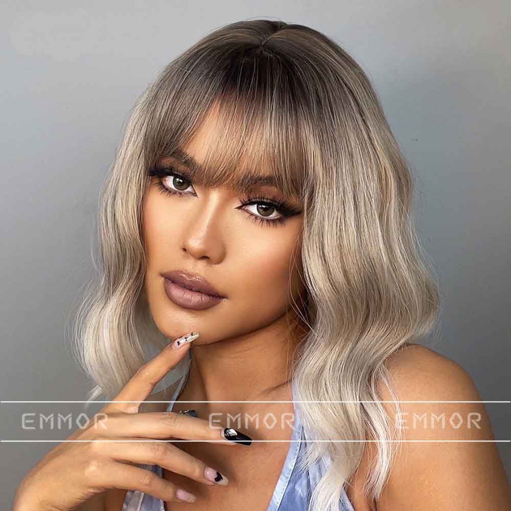 Grey highlights wave bob front side