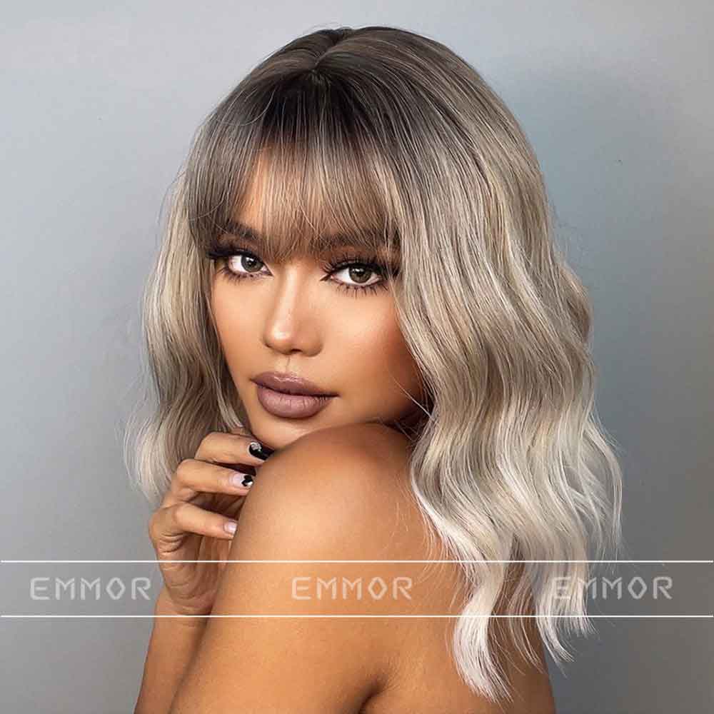 Grey highlights wave bob front side