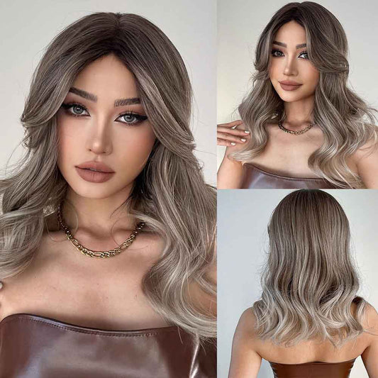 highlight middle long wig all