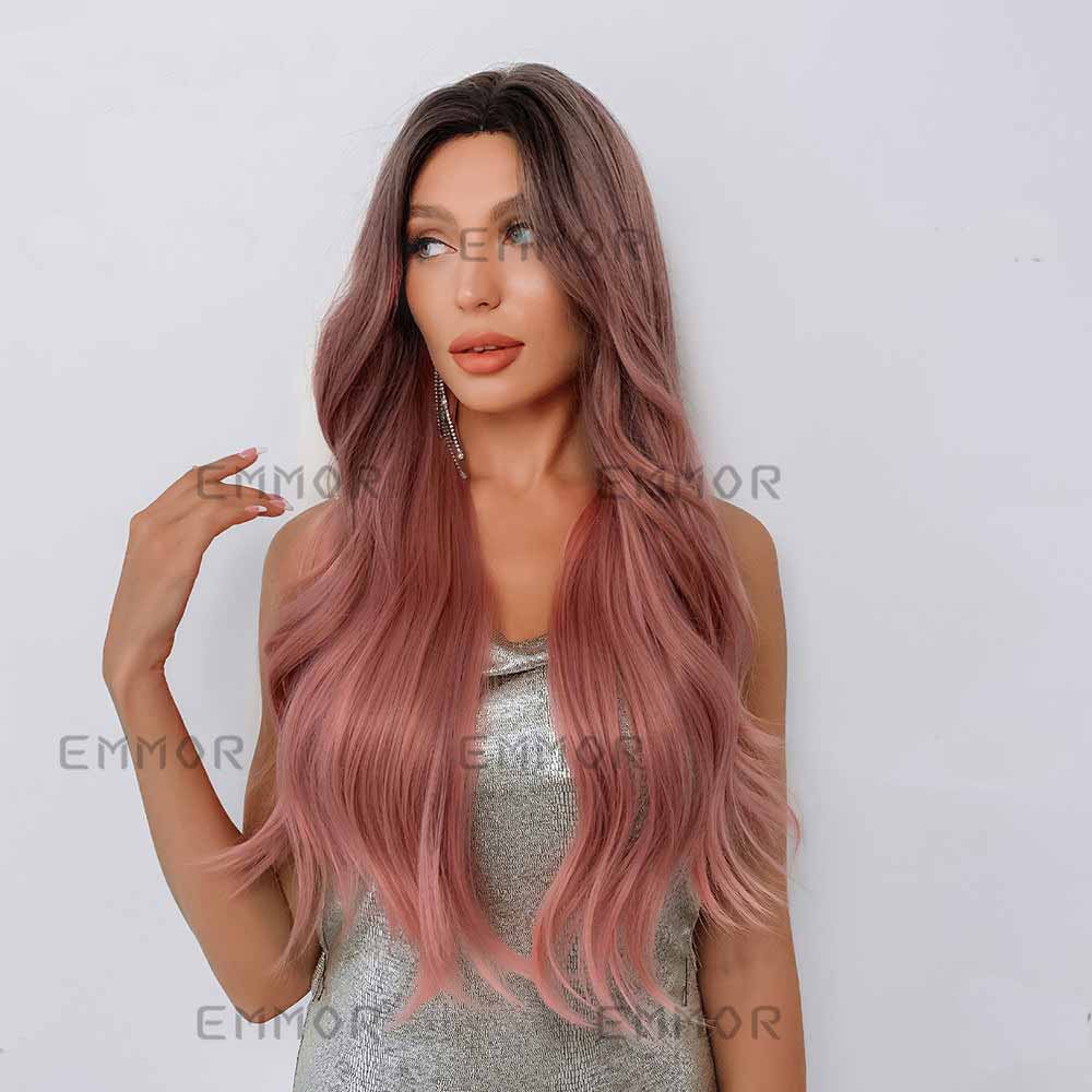 Pink highlights wave wig2