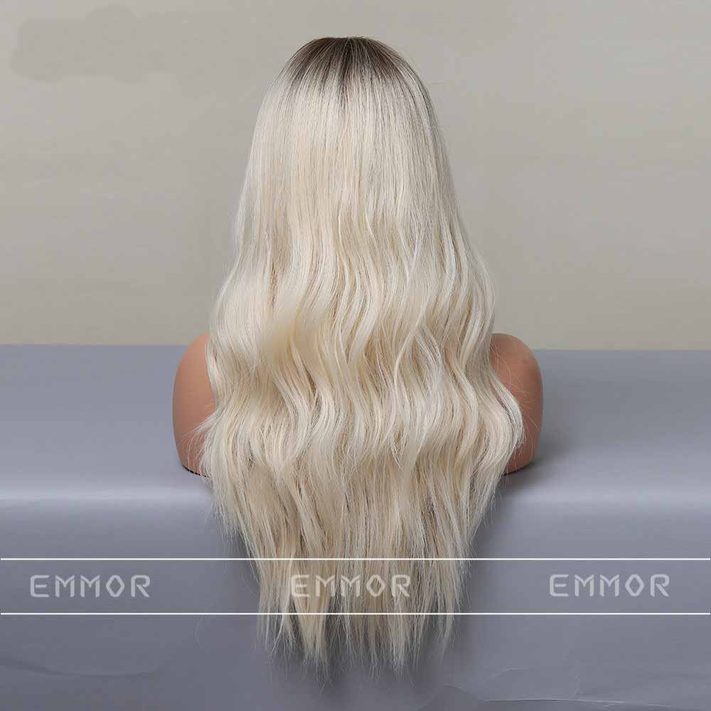 White highlights wave wig front side