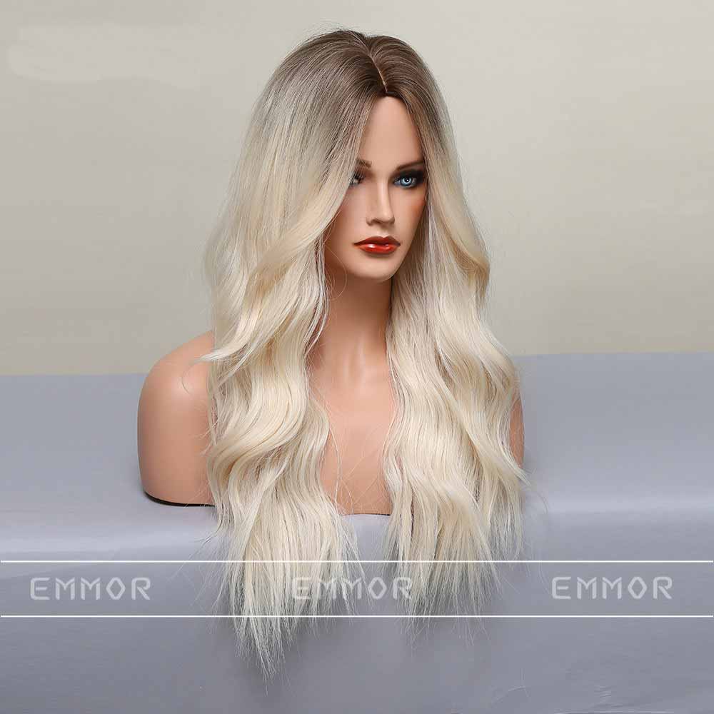 White highlights wave wig front side